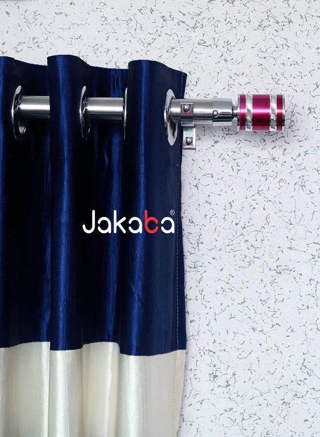 JAKABA مجموعة أغطية ستائر جاكابا من الفولاذ المقاوم للصدأ والسبائك المعدنية باللون الوردي مع دعامات متينة - عبوة من 4 قطع (أغطية: قطعتان + دعامات: قطعتان): مجموعة حوامل ستائر للنوافذ/الأبواب - JKB1511PK - Image 3